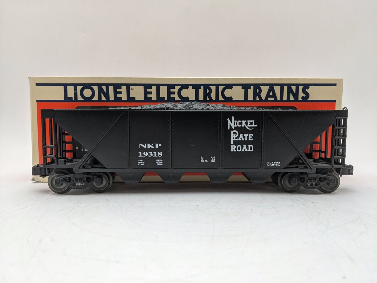 Lionel 6-19318 O Gauge Nickel Plate Road Quad Hopper w/ Coal Load EX/Box