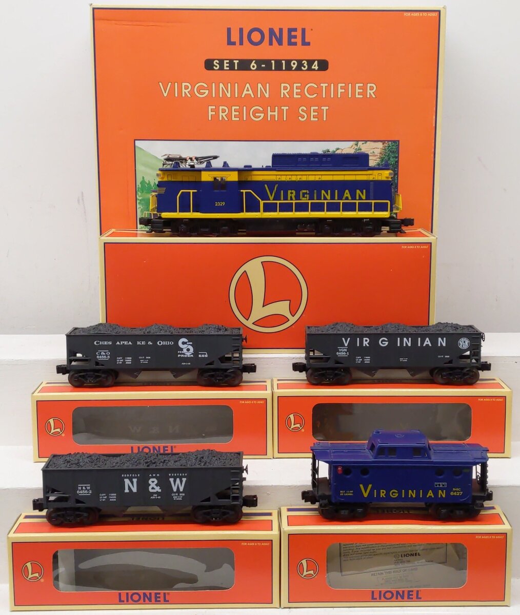 Lionel 6-11934 O Scale Virginian Rectifier Diesel Freight Train Set EX/Box