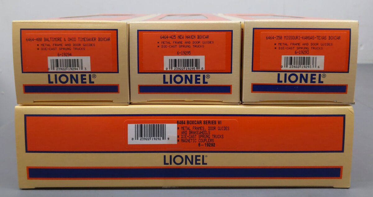 Lionel 6-19292 O Gauge B&O 6464 Boxcar Series Vl (Set of 3) LN/Box