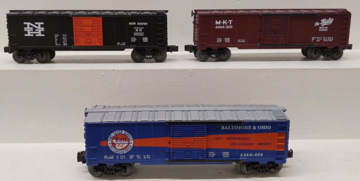 Lionel 6-19292 O Gauge B&O 6464 Boxcar Series Vl (Set of 3) LN/Box