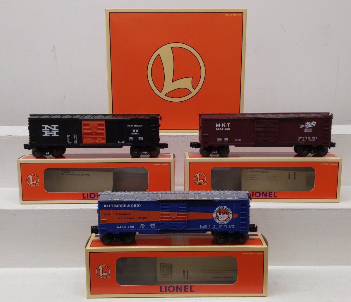 Lionel 6-19292 O Gauge B&O 6464 Boxcar Series Vl (Set of 3) LN/Box