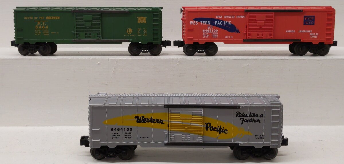 Lionel 6-19257 O Gauge Western Pacific 6464 Series II Boxcars (Set of 3) LN/Box