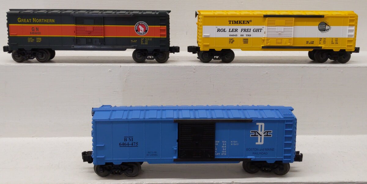 Lionel 6-29209 O Gauge 6464 Series VII Boxcars (Set of 3) LN/Box