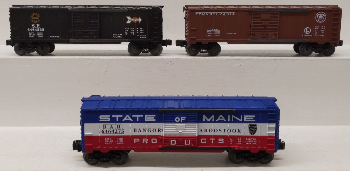 Lionel 6-19272 O Gauge 6464 Boxcars Series 3-Car Set #4 LN/Box