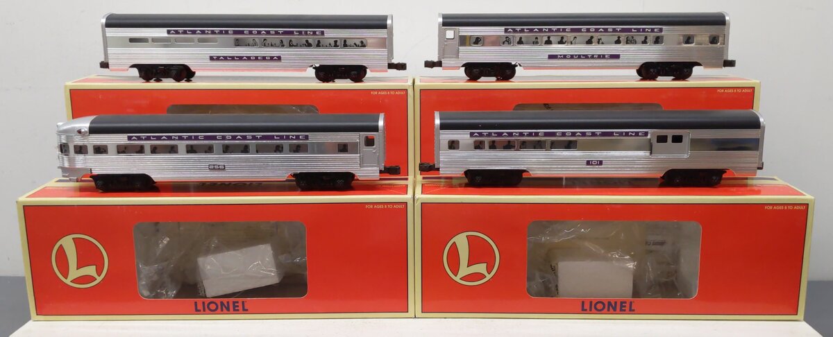 Lionel 6-19154 O Scale Atlantic Coast Line Aluminum Passenger Cars (Set of 4) LN/Box