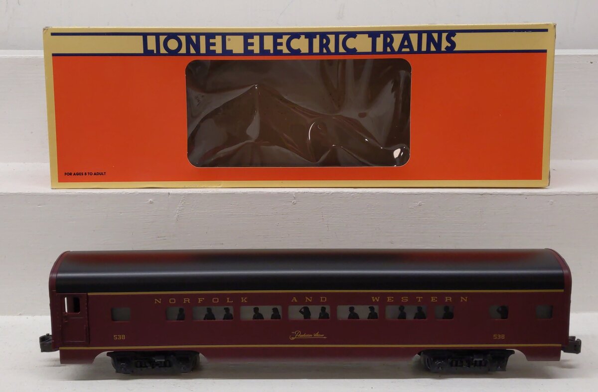Lionel 6-19142 O Gauge Norfolk & Western Aluminum Passenger Car #538 LN/Box