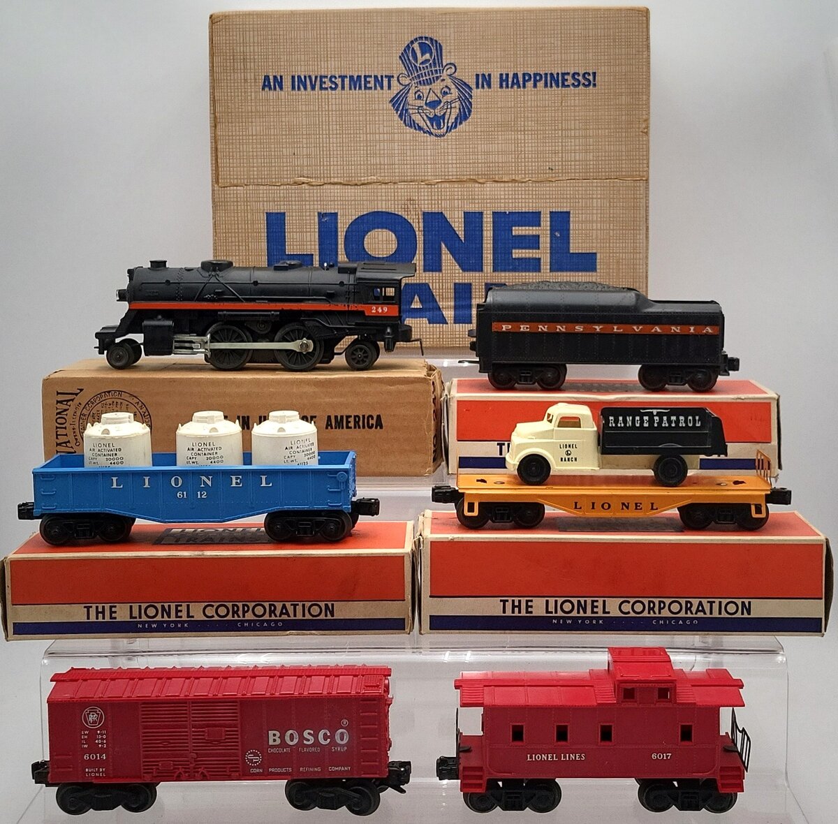 Lionel 1590 Vintage O 249 Steam Freight Set w/250T,6014,6151,6112 VG/Box