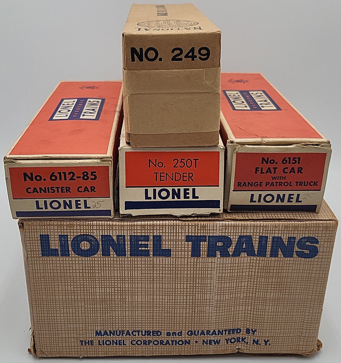 Lionel 1590 Vintage O 249 Steam Freight Set w/250T,6014,6151,6112 VG/Box