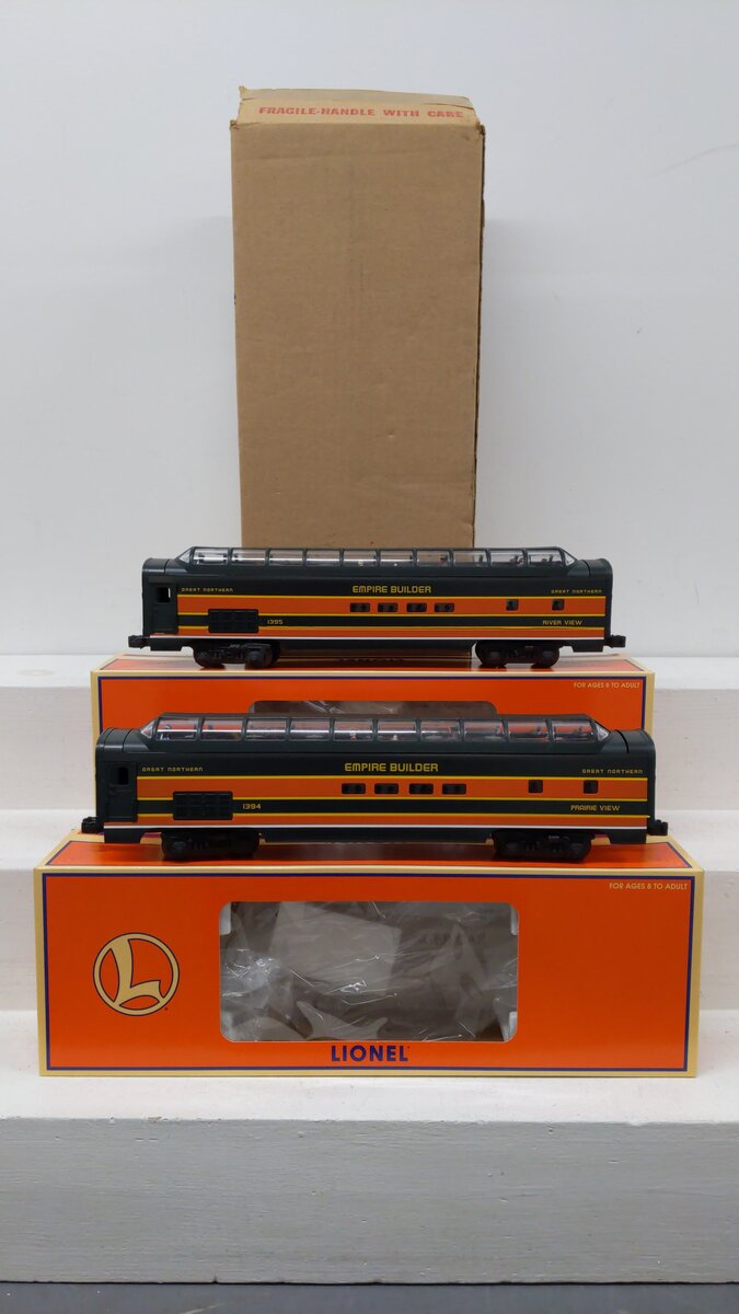Lionel 6-19183 O Great Northern Empire Builder Full Vista Dome (Set of 2) EX/Box