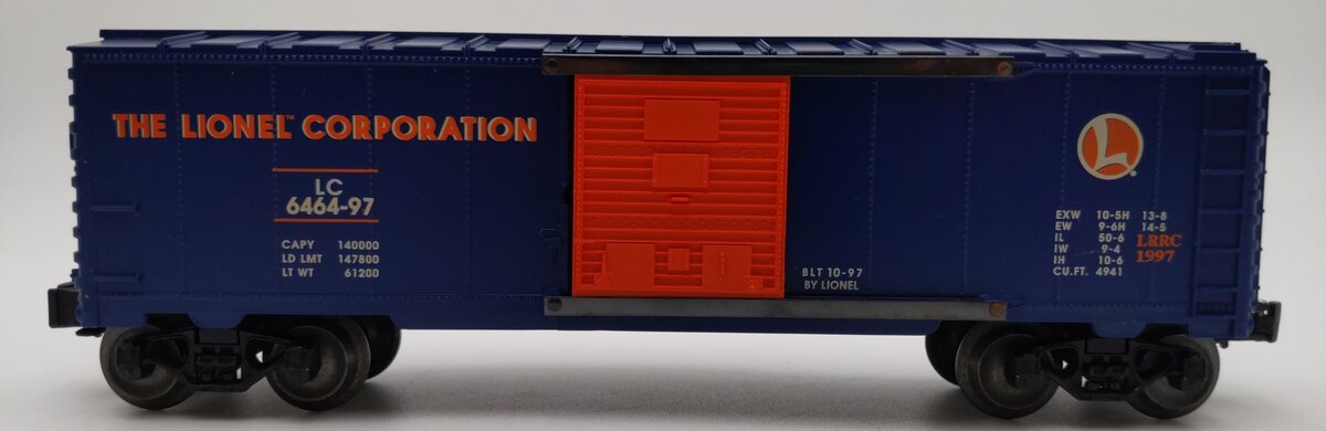 Lionel 6-19953 O Gauge LRRC Orange & Blue Lionel Boxcar #6464-97 LN/Box