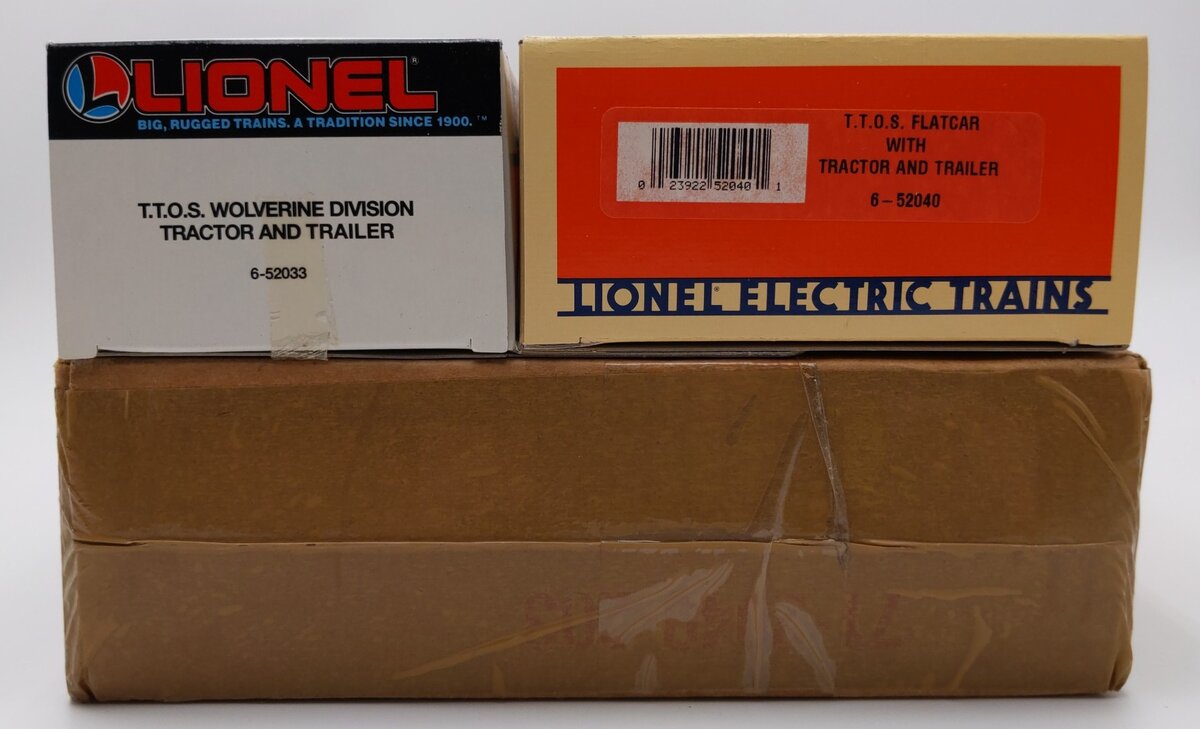 Lionel 6-52040 O Gauge TTOS Flatcar with Tractor & Trailer NIB