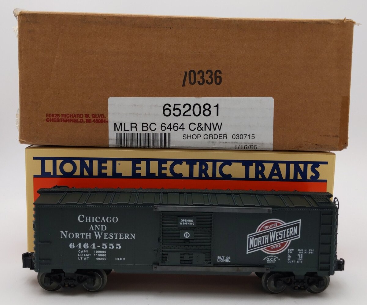 Lionel 6-52081 O Gauge Chicago & North Western C&NW Boxcar #6464-555 NIB