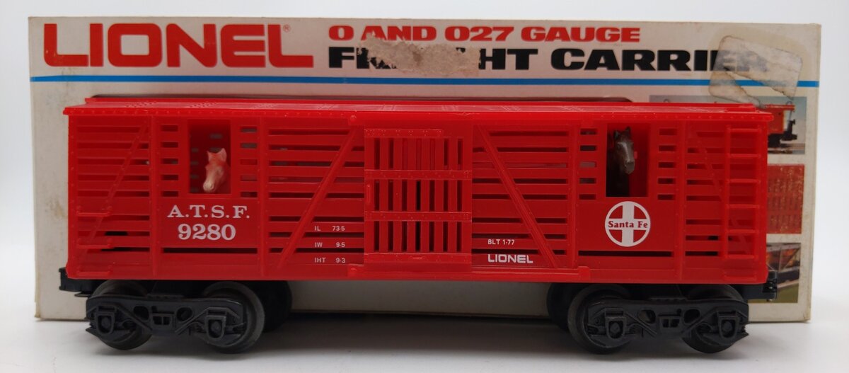 Lionel 6-9280 O Gauge Santa Fe Horse Transport Car LN/Box