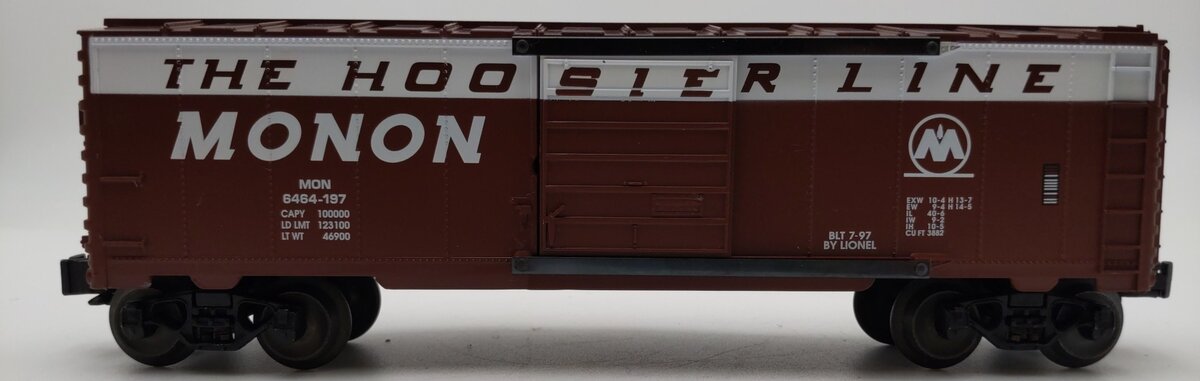Lionel 6-19289 O Gauge Monon Hoosier Line 6464 Boxcar #6464-197 LN/Box
