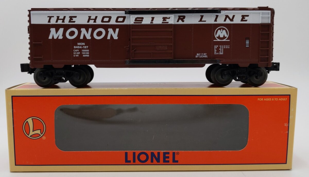 Lionel 6-19289 O Gauge Monon Hoosier Line 6464 Boxcar #6464-197 LN/Box