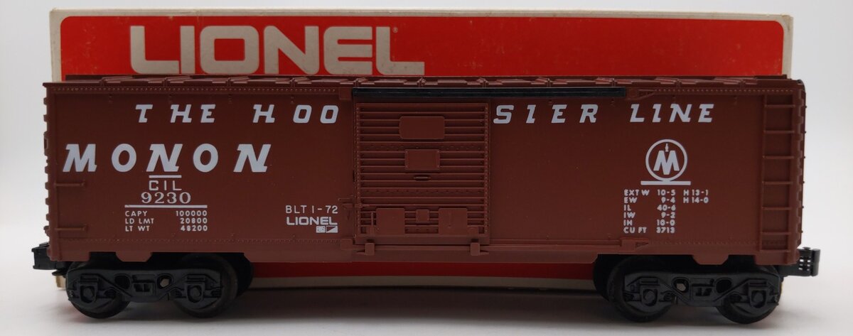 Lionel 6-9230 O Gauge Monon "The Hoosier Line" Boxcar EX/Box