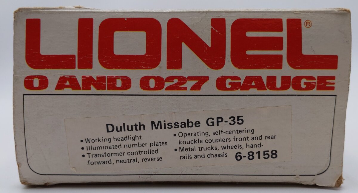 Lionel 6-8158 O Gauge Duluth Missabe GP-35 Powered Diesel Locomotive #8158 EX/Box