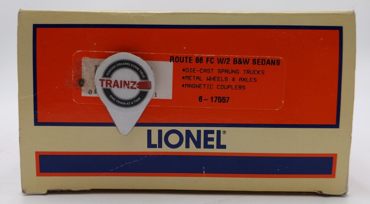 Lionel 6-17557 O Gauge Route 66 Flatcar with Two Bulldozers EX/Box
