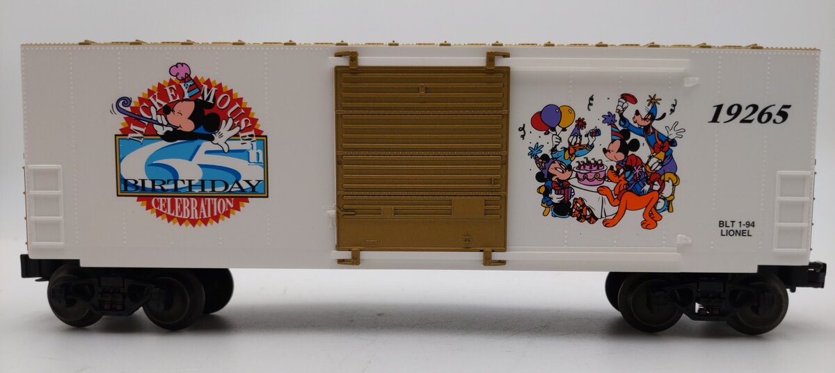 Lionel 6-19265 O Gauge Mickeys 65th Birthday Hi-Cube Boxcar LN/Box