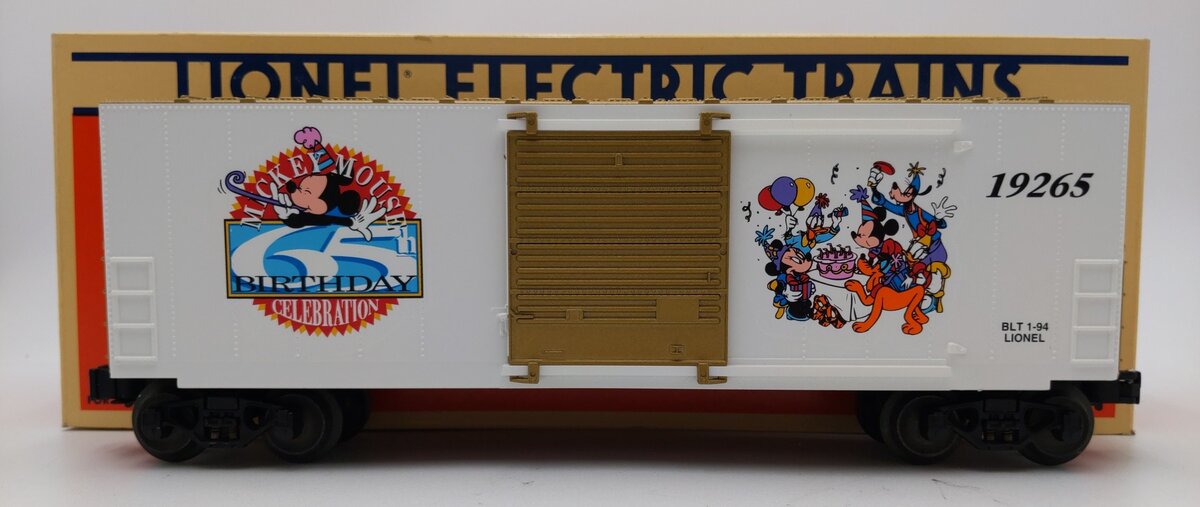 Lionel 6-19265 O Gauge Mickeys 65th Birthday Hi-Cube Boxcar LN/Box