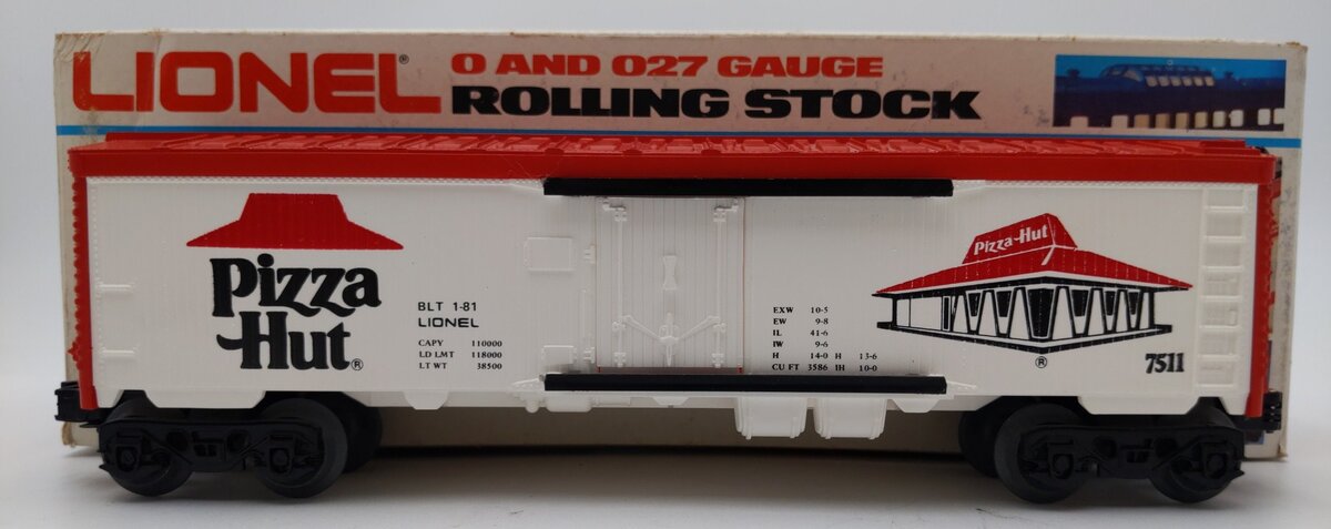 Lionel 6-7511 O Gauge Pizza Hut Refrigerator Car LN/Box