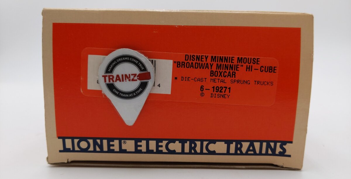 Lionel 6-19271 O Gauge Disney Broadway Minnie Mouse Hi-Cube Boxcar LN/Box