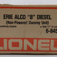 Lionel 6-8453 O Gauge Erie Alco Non-Powered B-Unit Diesel Locomotive #8453 EX/Box