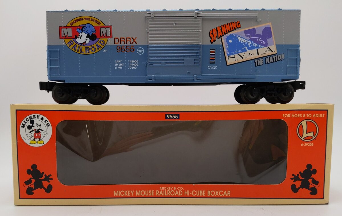 Lionel 6-29205 Mickey Mouse Railroad Hi-Cube Boxcar LN/Box