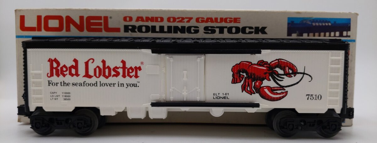 Lionel 6-7510 O Gauge Red Lobster Refrigerator Car LN/Box