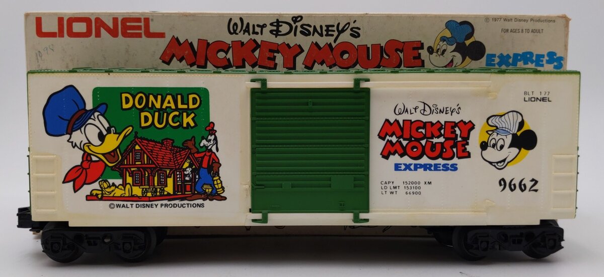 Lionel 6-9662 O Gauge Donald Duck Hi-Cube Boxcar EX/Box