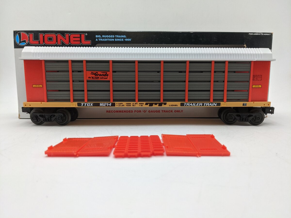 Lionel 6-16214 O Gauge Denver & Rio Grande Two Tier Auto Carrier VG/Box