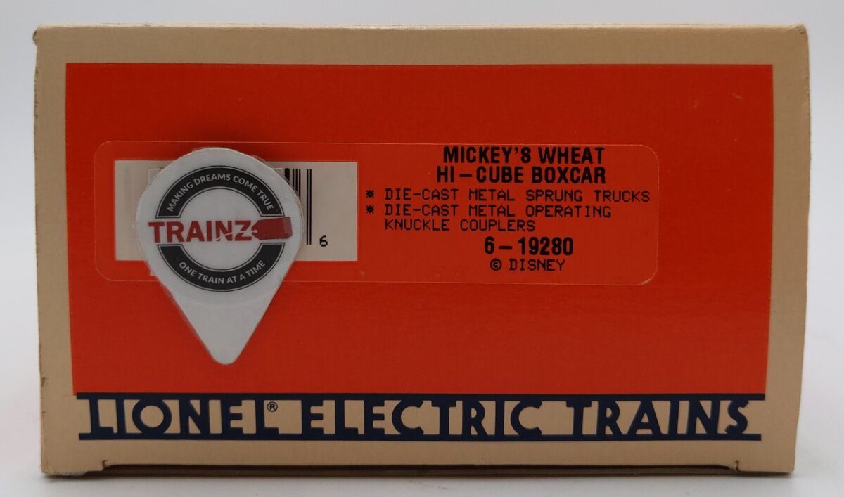 Lionel 6-19280 O Gauge Disney Mickey Wheat Hi-Cube Boxcar #19280 LN/Box