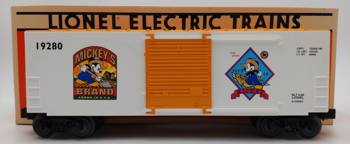 Lionel 6-19280 O Gauge Disney Mickey Wheat Hi-Cube Boxcar #19280 LN/Box