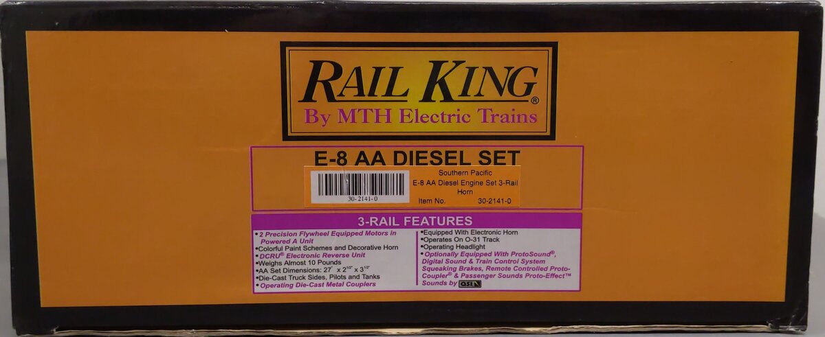 MTH 30-2141-0 O Southern Pacific E-8 AA Diesel Engine Set # 6018/6048 w/Horn LN/Box
