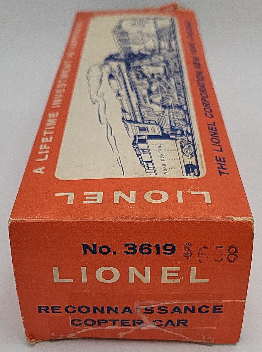 Lionel 3619 Vintage O Operating Helicopter Reconnaissance Car VG/Box