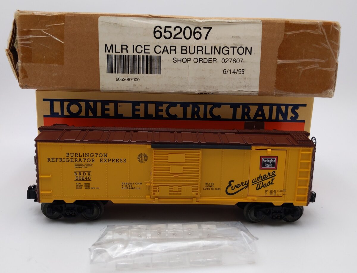 Lionel 6-52067 O Gauge LOTS-1995 Burlington Ice Operating Car #50240 LN/Box
