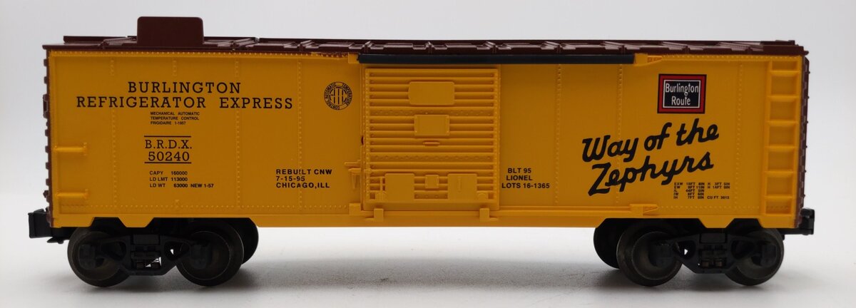 Lionel 6-52067 O Gauge LOTS-1995 Burlington Ice Operating Car #50240 LN/Box