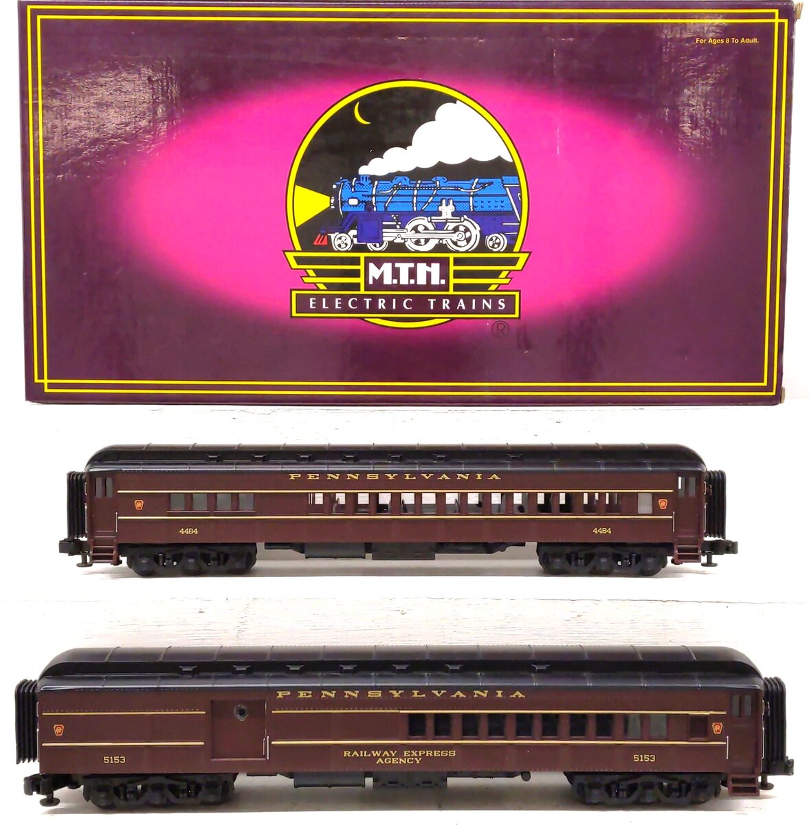 MTH 20-4125 O PRR 70' Madison Combine/Diner Passenger Car Set (Set of 2) LN/Box