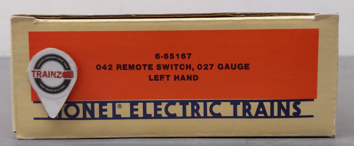 Lionel 6-65167 O27 42" Left Hand Remote Control Switch Turnout EX/Box
