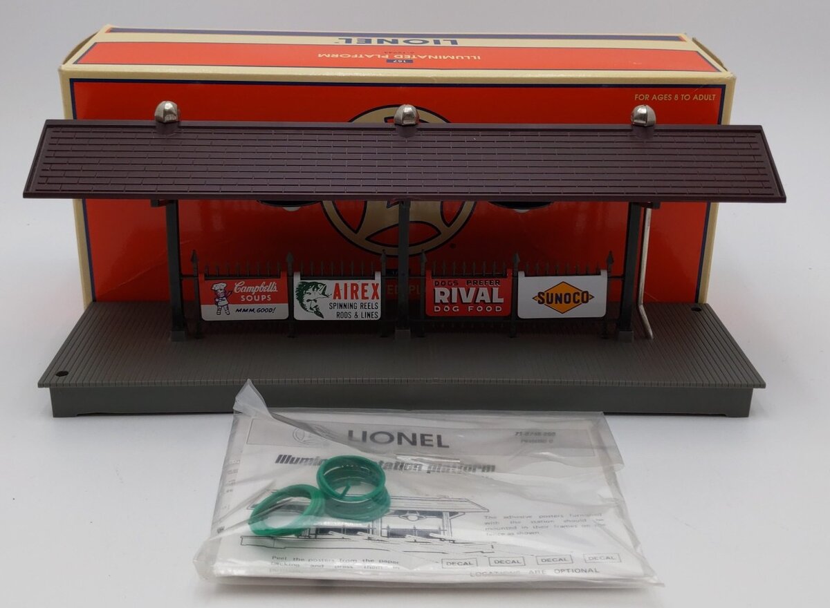 Lionel 6-12943 O Scale Illuminated Station Platform W/Lights Assembled EX/Box