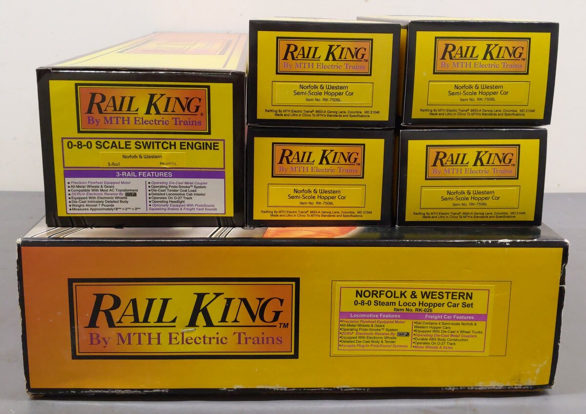 MTH 30-026 O Scale Norfolk & Western 0-8-0 O Gauge Steam Freight Train Set LN/Box