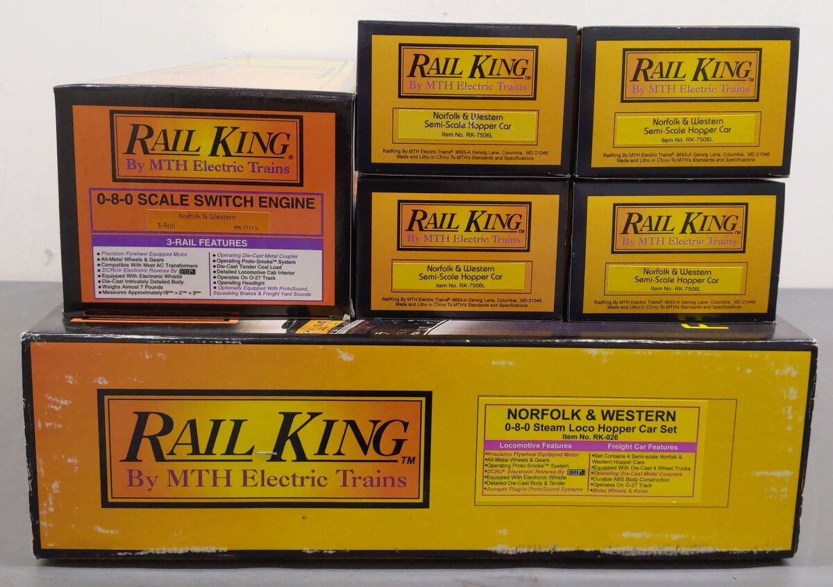 MTH 30-026 O Scale Norfolk & Western 0-8-0 O Gauge Steam Freight Train Set LN/Box