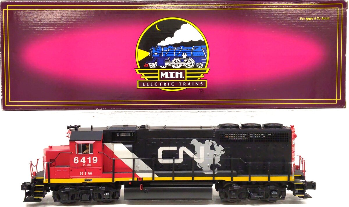 MTH 20-2754-1 Canadian National GP-40 Diesel Engine w/PS2 #6414 EX/Box