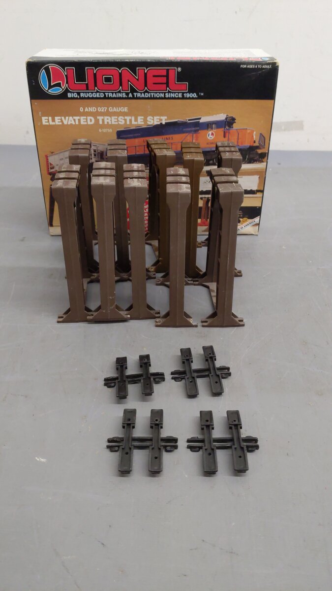 Lionel 6-12755 O Gauge Elevated Trestle Set (Set of 10) VG/Box