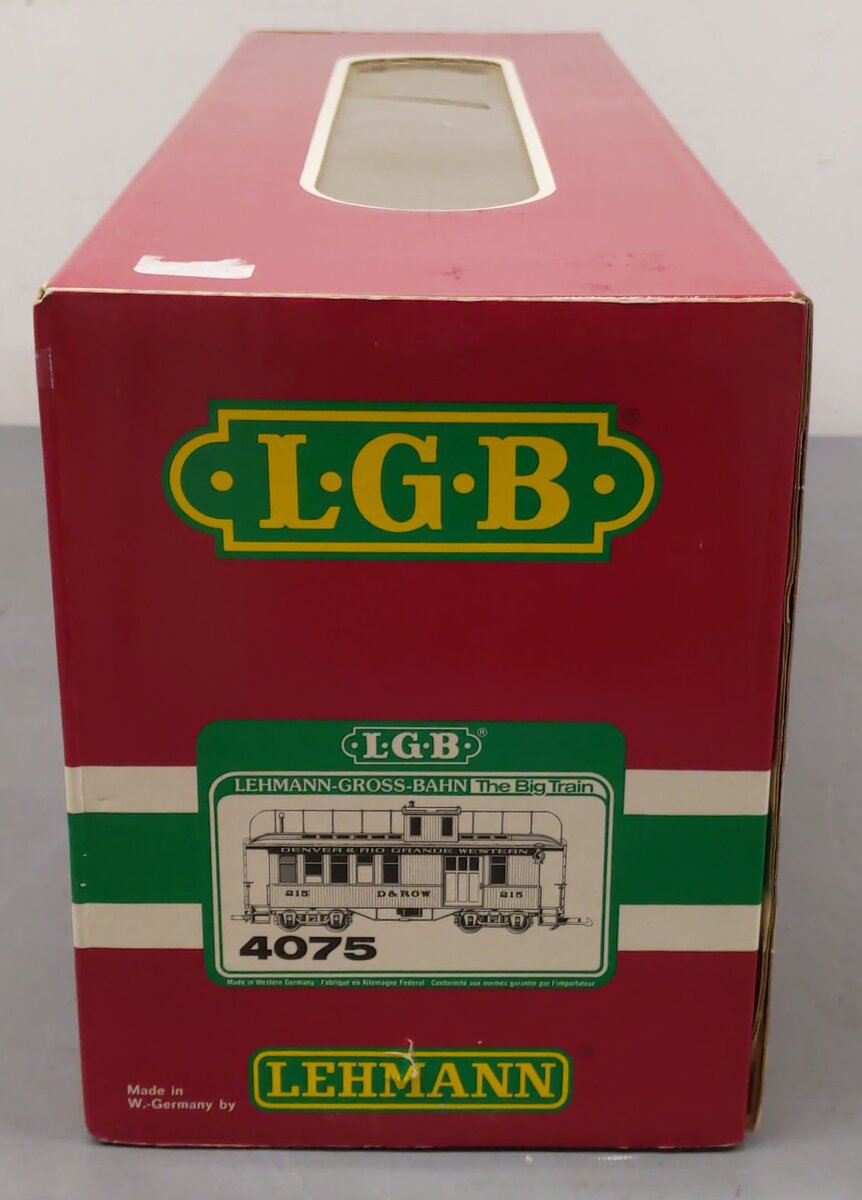 LGB 4075 G Scale Denver & Rio Grande Western Deluxe Drovers Caboose VG/Box