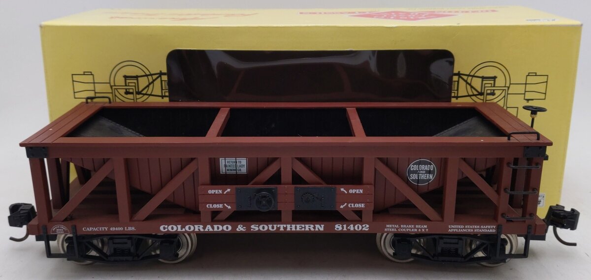 Aristo-Craft 81402 G Scale Colorado & Southern Coal Hopper Car - Metal Wheels EX/Box