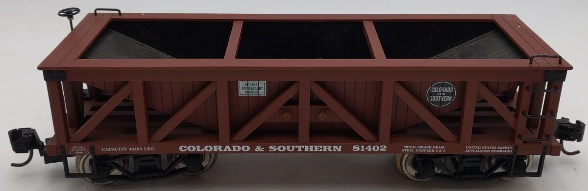 Aristo-Craft 81402 G Scale Colorado & Southern Coal Hopper Car - Metal Wheels EX/Box