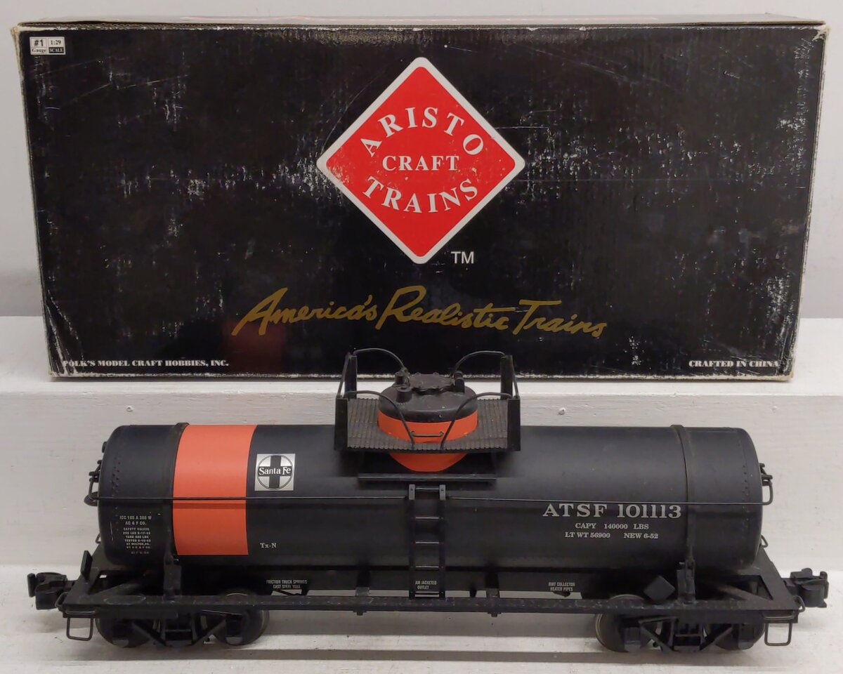 Aristo-Craft 41309 Santa Fe Single Dome Tank Car (Metal Wheels) EX/Box