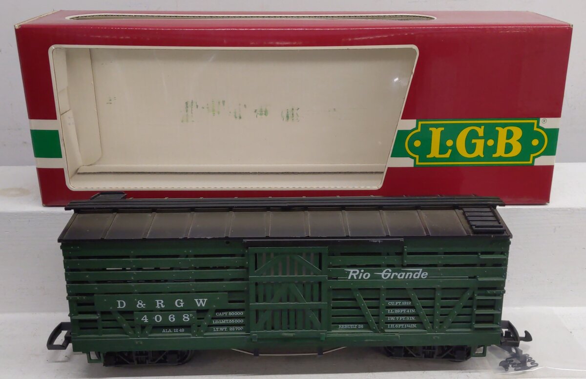LGB 4068 G Scale Denver & Rio Grande Western Stock Car #4068 EX/Box