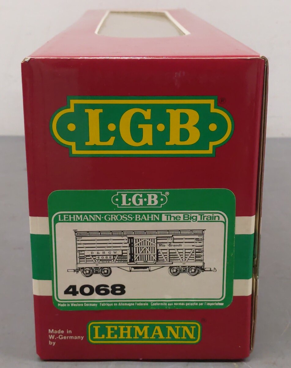LGB 4068 G Scale Denver & Rio Grande Western Stock Car #4068 EX/Box